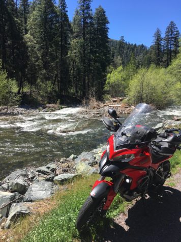 motorcycle by river