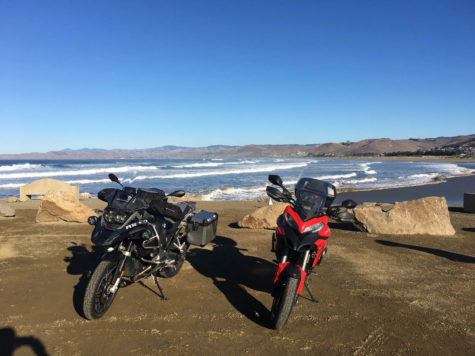 motorcycles by ocean